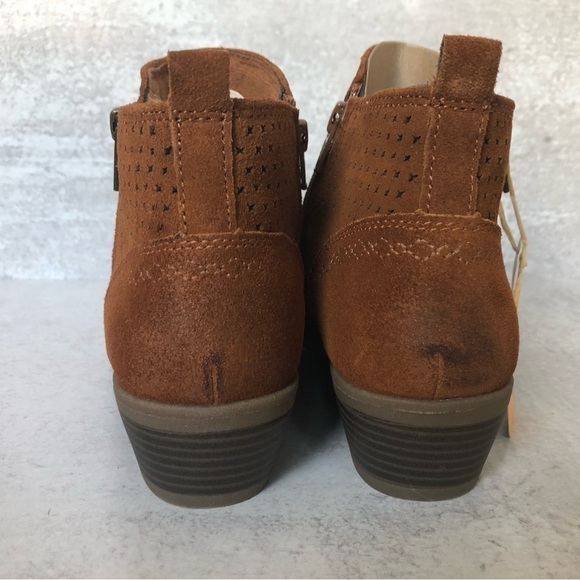 Earth Origins Ankle Boot Suede Leather Colette Cheryl Cognac Brown Size 8 - Picture 13 of 15